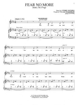page one of Fear No More (Piano & Vocal)