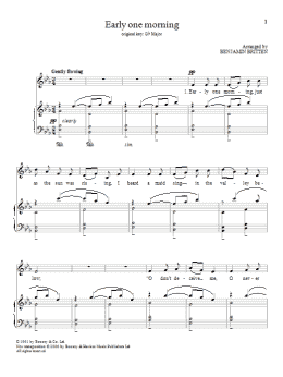 page one of Early One Morning (Piano & Vocal)