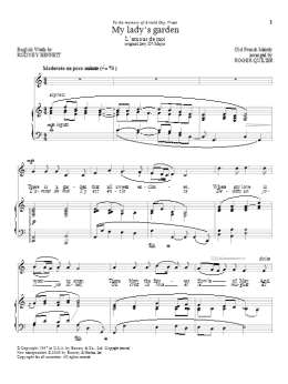 page one of My Lady's Garden (L'amour De Moi) (Piano & Vocal)