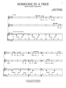 page one of Someone In A Tree (Piano & Vocal)