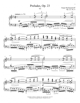 page one of Prelude In E-Flat Major, Op. 23, No. 6 (Piano Solo)