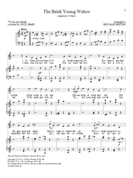 page one of The Brisk Young Widow (Piano & Vocal)
