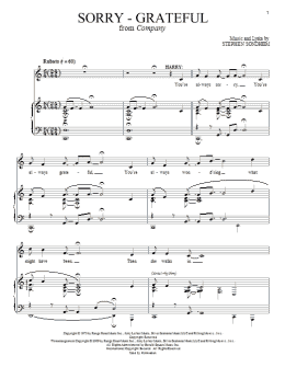 page one of Sorry - Grateful (Piano & Vocal)