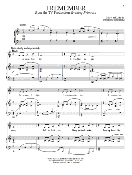 page one of I Remember (Piano & Vocal)