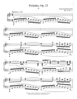 page one of Prelude In B-Flat Major, Op. 23, No. 2 (Piano Solo)