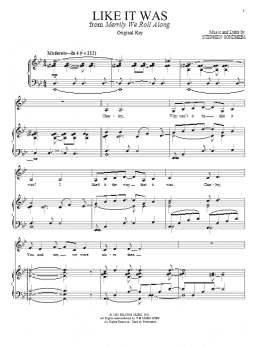 page one of Like It Was (Piano & Vocal)