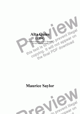 page one of Alta Quies (1994)