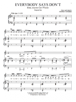 page one of Everybody Says Don't (Piano & Vocal)