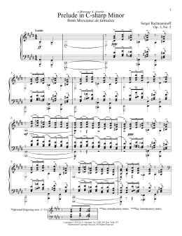 page one of Prelude In C-Sharp Minor, Op. 3, No. 2 (Piano Solo)