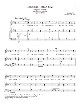 page one of I Bought Me A Cat (Piano & Vocal)