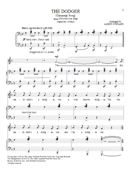 page one of The Dodger (Piano & Vocal)