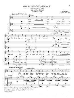 page one of The Boatmen's Dance (Piano & Vocal)