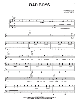 page one of Bad Boys (Piano, Vocal & Guitar Chords (Right-Hand Melody))