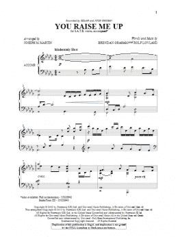 page one of You Raise Me Up (arr. Joseph M. Martin) (SATB Choir)