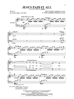 page one of Jesus Paid It All (SATB Choir)
