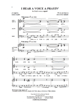 page one of I Hear A Voice A-Prayin' (SATB Choir)