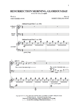 page one of Resurrection Morning, Glorious Day (SATB Choir)