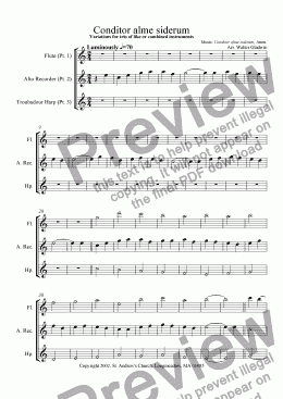 page one of Conditor alme siderum: Trio Variations