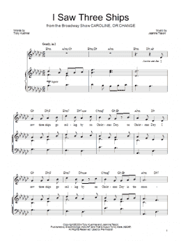 page one of I Saw Three Ships (Piano, Vocal & Guitar Chords (Right-Hand Melody))
