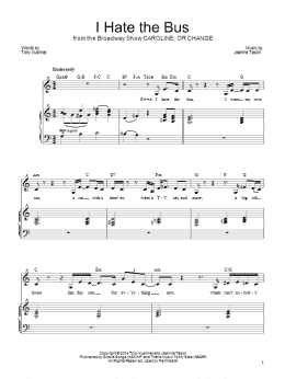 page one of I Hate The Bus (Piano, Vocal & Guitar Chords (Right-Hand Melody))