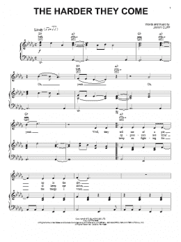 page one of The Harder They Come (Piano, Vocal & Guitar Chords (Right-Hand Melody))
