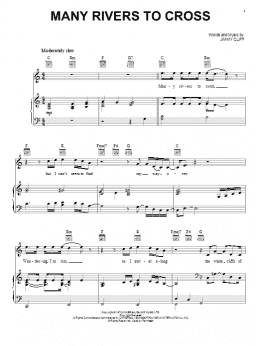 page one of Many Rivers To Cross (Piano, Vocal & Guitar Chords (Right-Hand Melody))