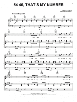 page one of 5446, That's My Number (Piano, Vocal & Guitar Chords (Right-Hand Melody))