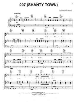 page one of 007 (Shanty Town) (Piano, Vocal & Guitar Chords (Right-Hand Melody))