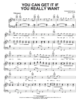 page one of You Can Get It If You Really Want (Piano, Vocal & Guitar Chords (Right-Hand Melody))