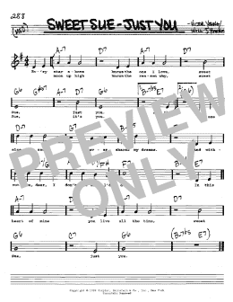 page one of Sweet Sue-Just You (Real Book – Melody, Lyrics & Chords)