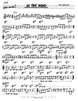 page one of In The Mood (Real Book – Melody & Chords – C Instruments)
