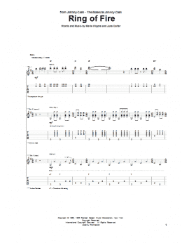 page one of Ring Of Fire (Guitar Tab)