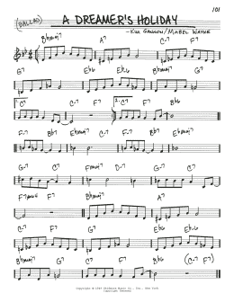 page one of A Dreamer's Holiday (Real Book – Melody & Chords – C Instruments)