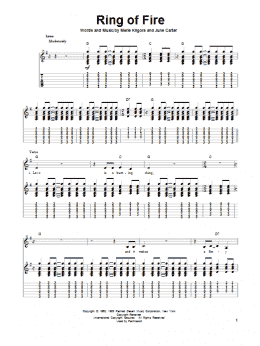 page one of Ring Of Fire (Guitar Tab (Single Guitar))