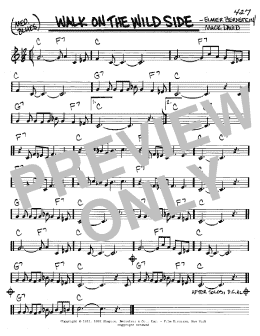 page one of Walk On The Wild Side (Real Book – Melody & Chords – C Instruments)