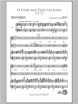 page one of O Come And Taste The Lord (SATB Choir)