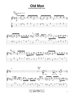 page one of Old Man (Guitar Tab (Single Guitar))