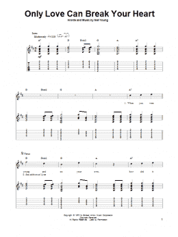 page one of Only Love Can Break Your Heart (Guitar Tab (Single Guitar))