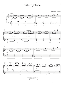 page one of Butterfly Time (Educational Piano)