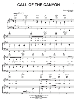 page one of Call Of The Canyon (Piano, Vocal & Guitar Chords (Right-Hand Melody))