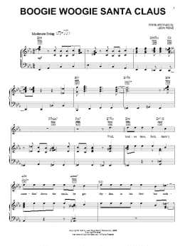 page one of Boogie Woogie Santa Claus (Piano, Vocal & Guitar Chords (Right-Hand Melody))
