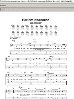 page one of Harlem Nocturne (Easy Guitar Tab)