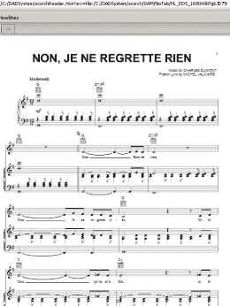 page one of Non, Je Ne Regrette Rien (Piano, Vocal & Guitar Chords (Right-Hand Melody))