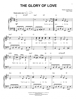 page one of The Glory Of Love (Easy Piano)