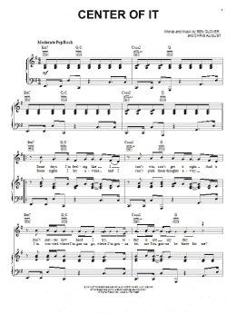 page one of Center Of It (Piano, Vocal & Guitar Chords (Right-Hand Melody))