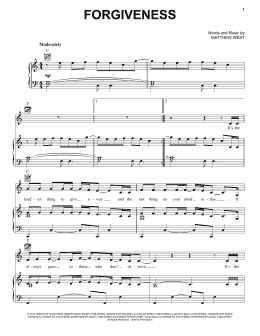 page one of Forgiveness (Piano, Vocal & Guitar Chords (Right-Hand Melody))