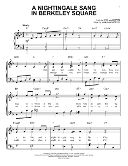 page one of A Nightingale Sang In Berkeley Square (Easy Piano)