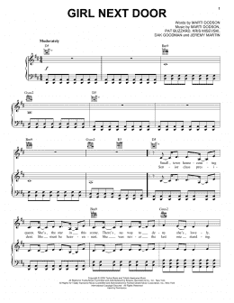 page one of Girl Next Door (Piano, Vocal & Guitar Chords (Right-Hand Melody))