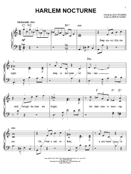 page one of Harlem Nocturne (Easy Piano)