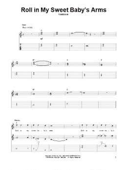 page one of Roll In My Sweet Baby's Arms (Guitar Tab (Single Guitar))